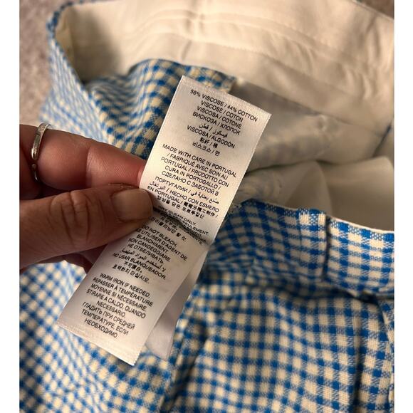 DOEN Kingsley Short Southampton Gingham Blue Plaid Shorts Size 6 - Picture 8 of 8